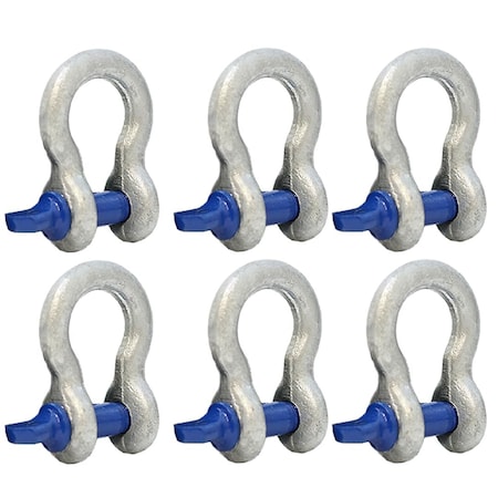 Boxer Tools Forged Anchor Shackle 5/16-in.Heavy Duty Forged Steel - Load Capacity up to 3/4 Ton, 6PK FH409-516